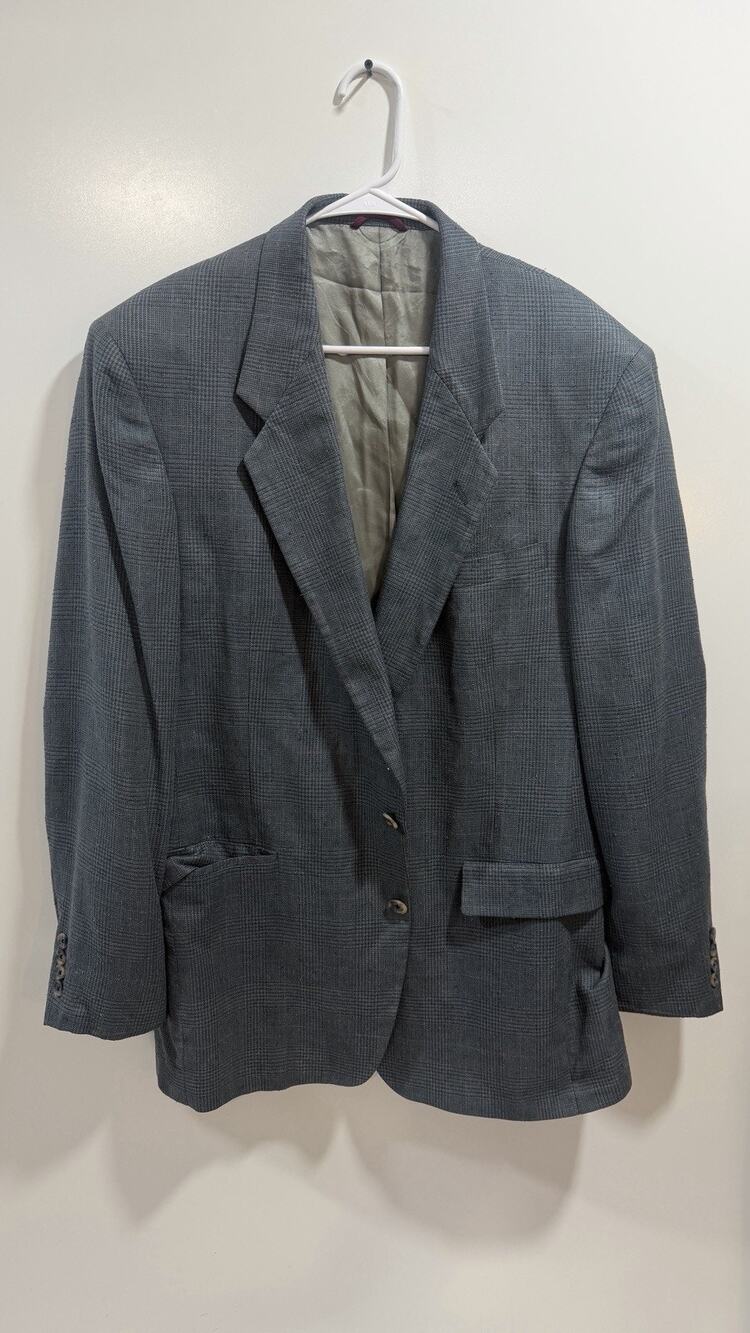 VTG 70’s Hart Schaffner Marx Men's 50R Suit Blazer Only Knit Twill Pure Silk